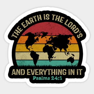 The Earth Is The Lord's And Everything In It Retro Sticker